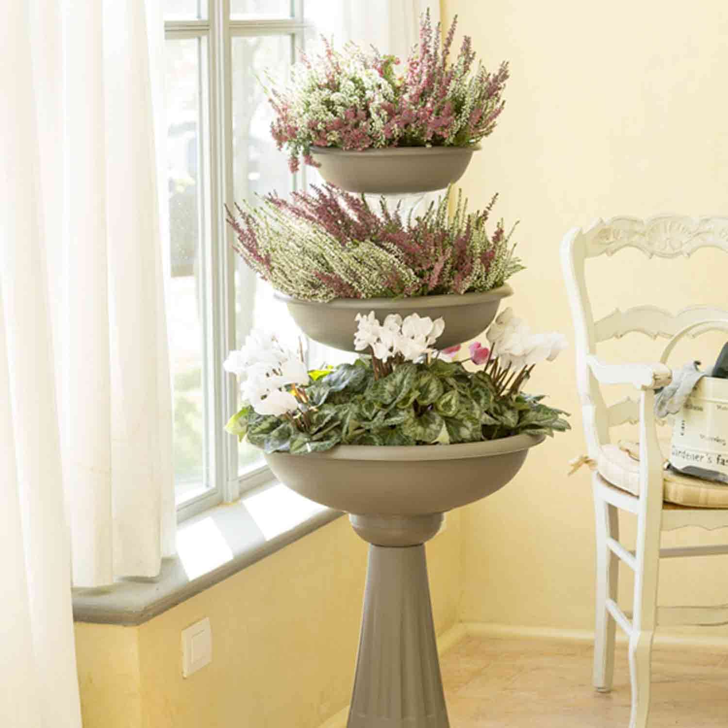 FRANKYSTAR Trevy – Jardinera vertical de fuente, jardinera de exterior para composiciones, capacidad 29,2 l, fabricada en Italia