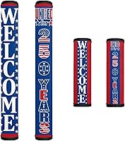 Vista 8 de Decoración de cocina con estampado de flores azules para interiores, 4 accesorios para manijas de puerta, fundas duraderas para manijas