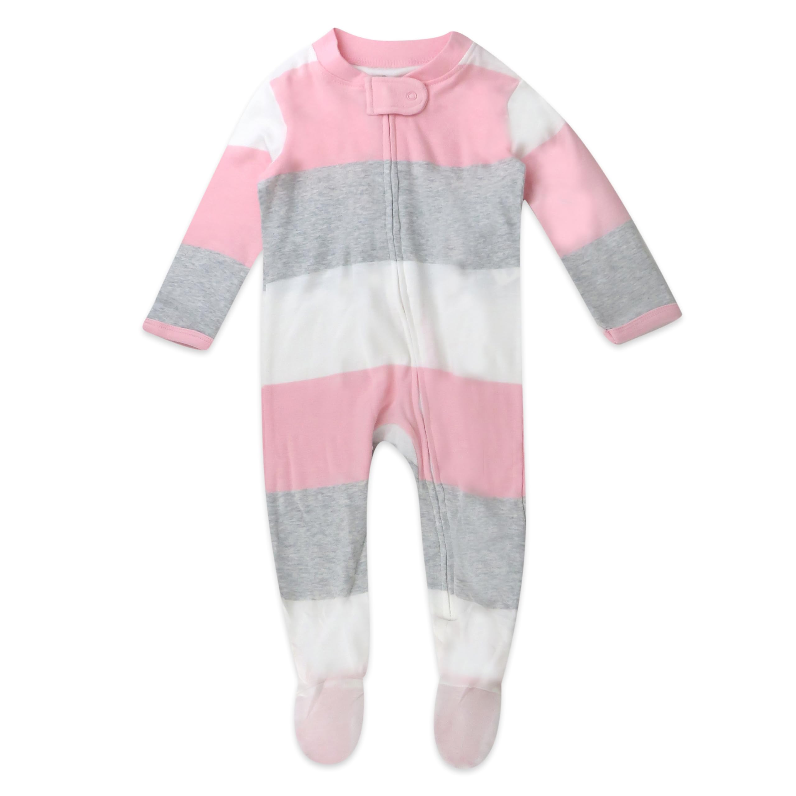 HonestBaby Baby Girls' Sleep and Play Footed Pajamas One-Piece Sleeper Jumpsuit Zip-Front Cotton Pjs