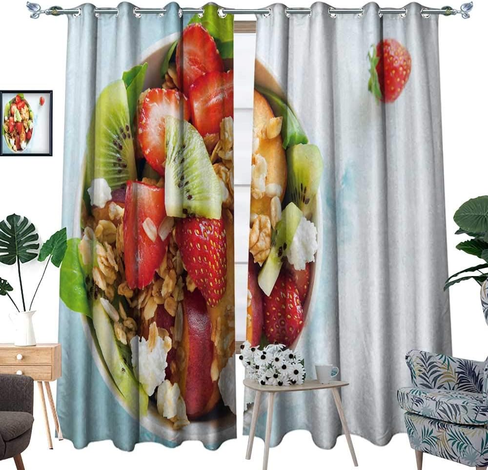 fengruihome Kids Curtains Heat Blocking Curtains for Living Room/Bedroom Fruit Sala Homemade Gr Ola Feta Cheese Honey 108"X72"