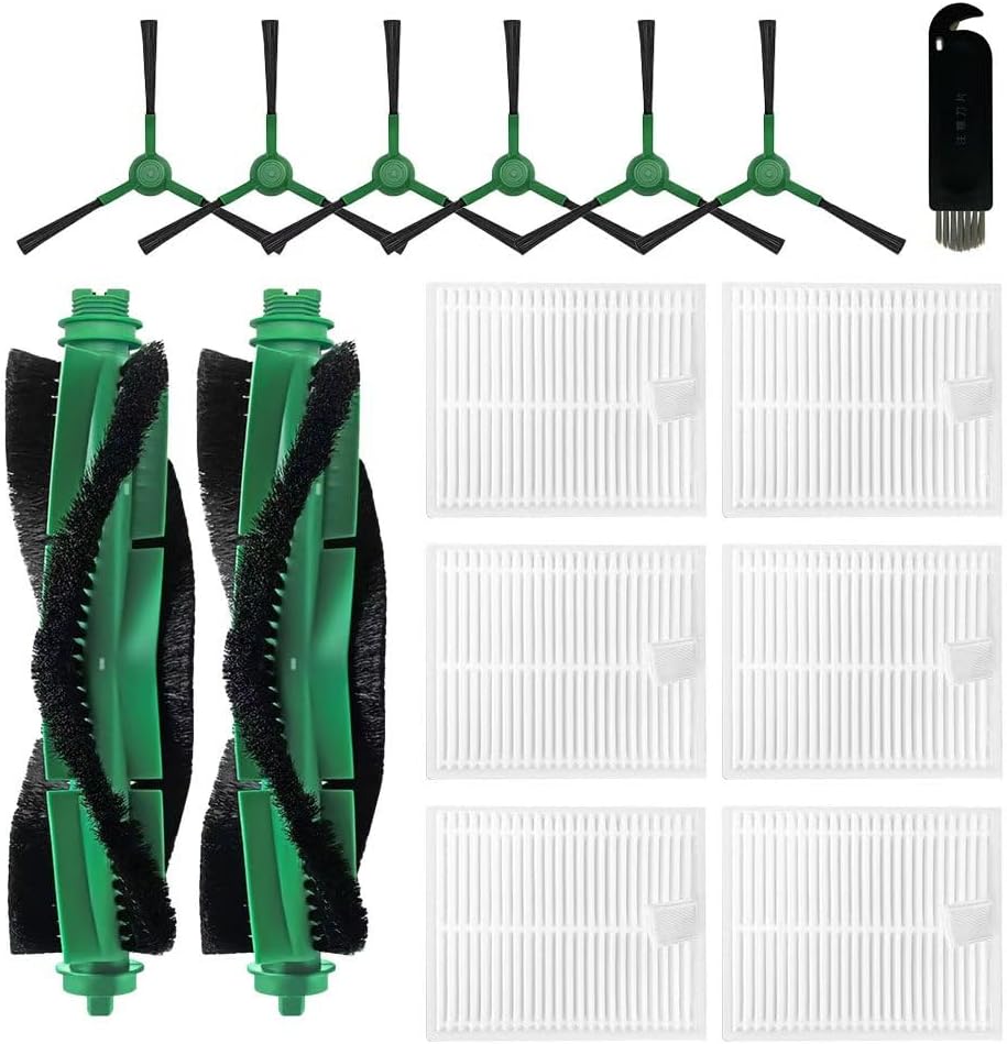 21 Pcs Replacement Parts Accessories Compatible with iRobot Roomba 104 Combo, Roomba 105 Combo,Y0140, Y0110 Robot Vacuum, 2 Roller Brush, 6 Hepa Filters, 6 Side Brushes,6 Mop Pads,1 Cleaning Brush