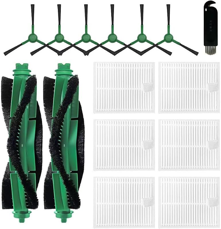 15 Pcs Replacement Parts Accessories Compatible with iRobot Roomba 104, 105 Vac/Combo, 105X Vac & Combo,Y0140, Q0120 Robot Vacuum, 2 Roller Brush, 6 Hepa Filters, 6 Side Brushes, 1 Cleaning Brush
