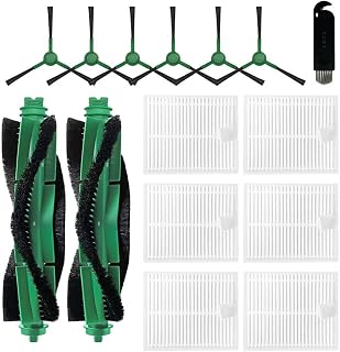 15 Pcs Replacement Parts Accessories Compatible with iRobot Roomba 104, 105 Vac/Combo, 105X Vac & Combo,Y0140, Q0120 Robot Vacuum, 2 Roller Brush, 6 Hepa Filters, 6 Side Brushes, 1 Cleaning Brush