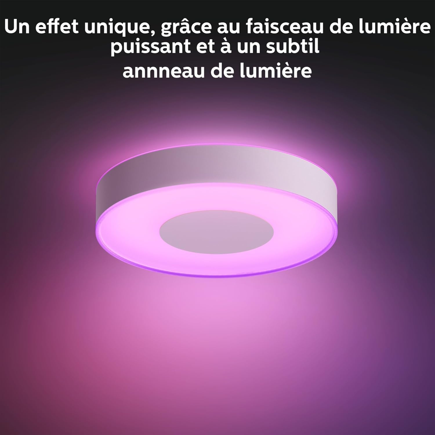 Philips Hue White &Color Ambiance, Plafonnier LED Infuse, Ø 42.5cm, Blanc