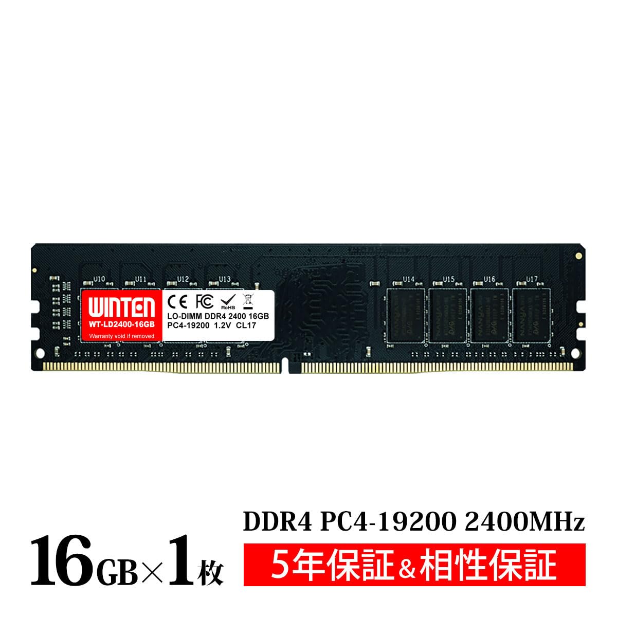 Amazon.co.jp: WINTEN デスクトップPC用メモリ DDR4-2400 16GB 288Pin