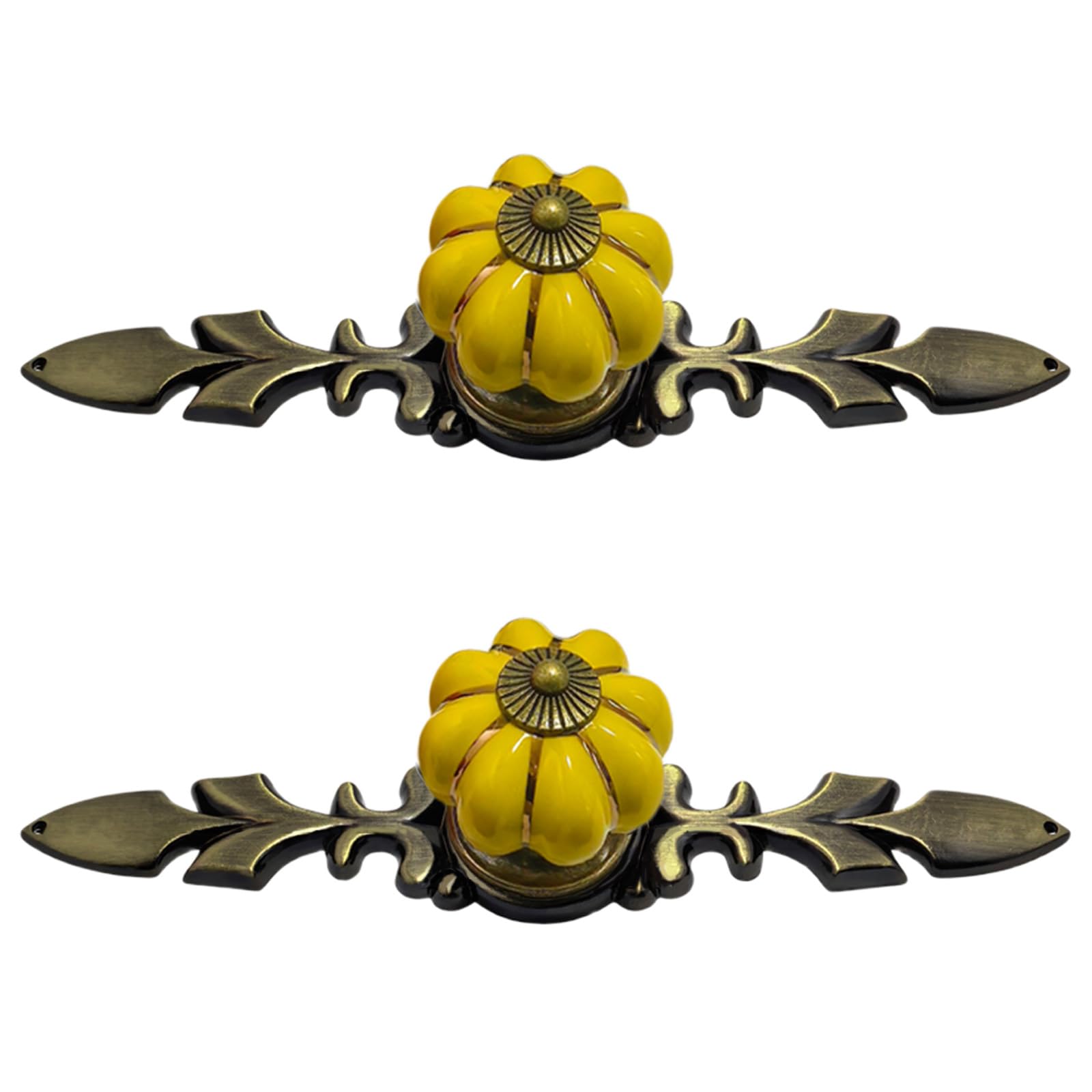 Pangboer Yellow Zincs Alloys Drawer Handle European Cottage Styles Cabinet Pull Rod Pumpkins Smooth Grip Installation Farmhouses Cabinet Handle Pair