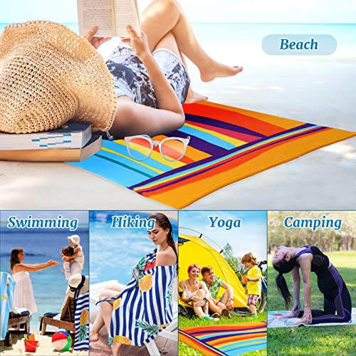 8 Packs Microfiber Beach Towel Bulk 60 X 27 Inch Sand Free Travel Towel Large Microfiber Pool Swim Bath Towel Multi Style Beach Towel Blanket For Adult Outdoor On Vacation Accessories #TOP4