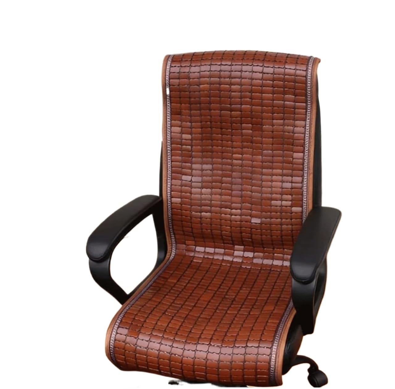 QCKNKMGG Cooling Bamboo Cushion Mat, Bamboo Cooling Chair Mat With Buckle Multicolor Multiple Sizes(Brown,50cm (W) x 110cm (L))