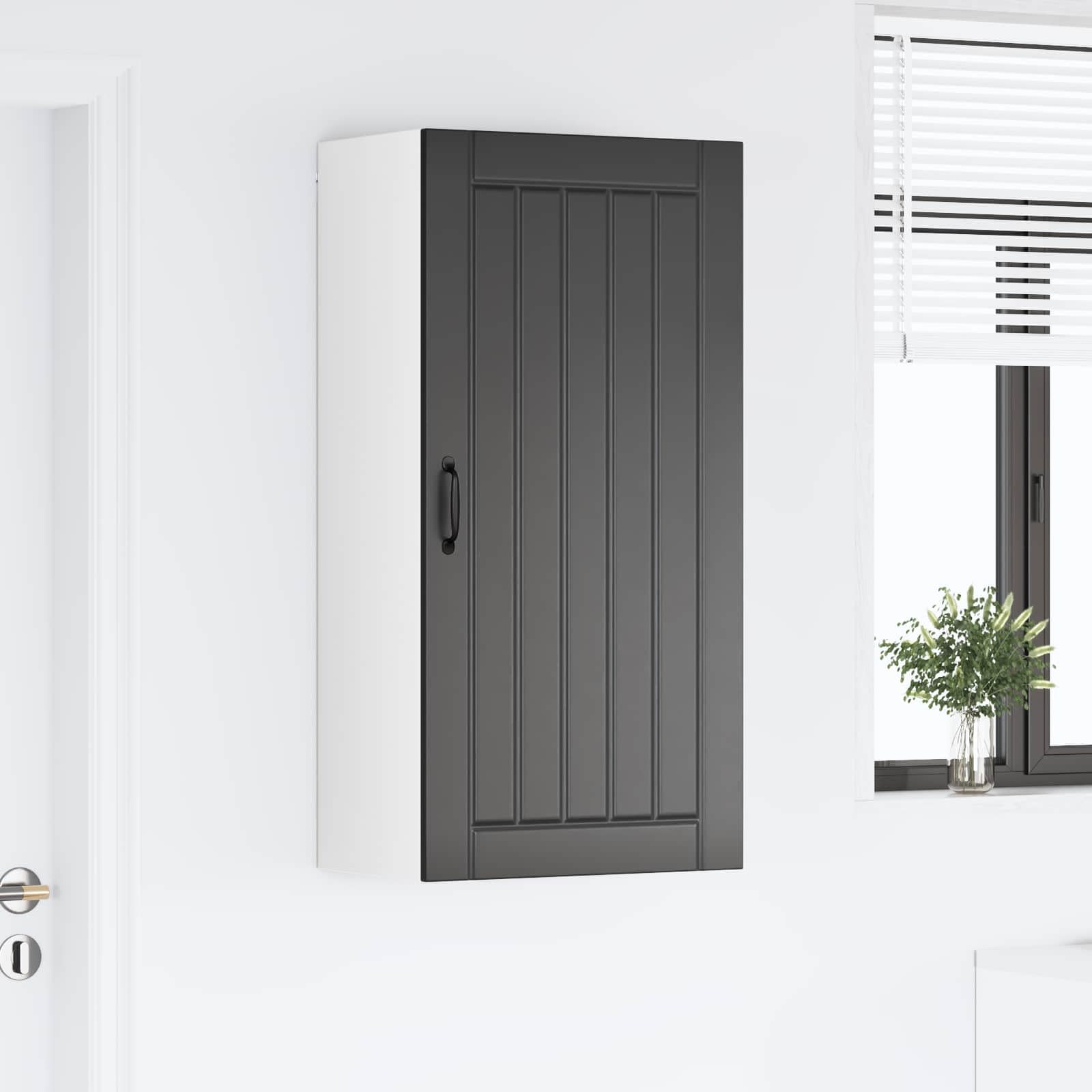 Armadio da parete, 50 x 31 x 100 cm, in legno, nero
