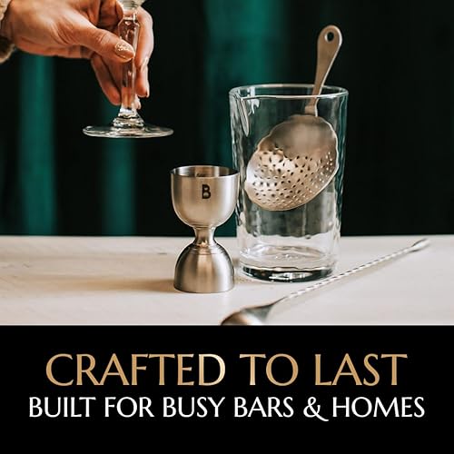 Miniatura 5 de Bull in China Colador Julep con mango - 100% latón | Tamiz de mano de barra | Colador de cóctel | Colador para bartending Latón sólido,Acero