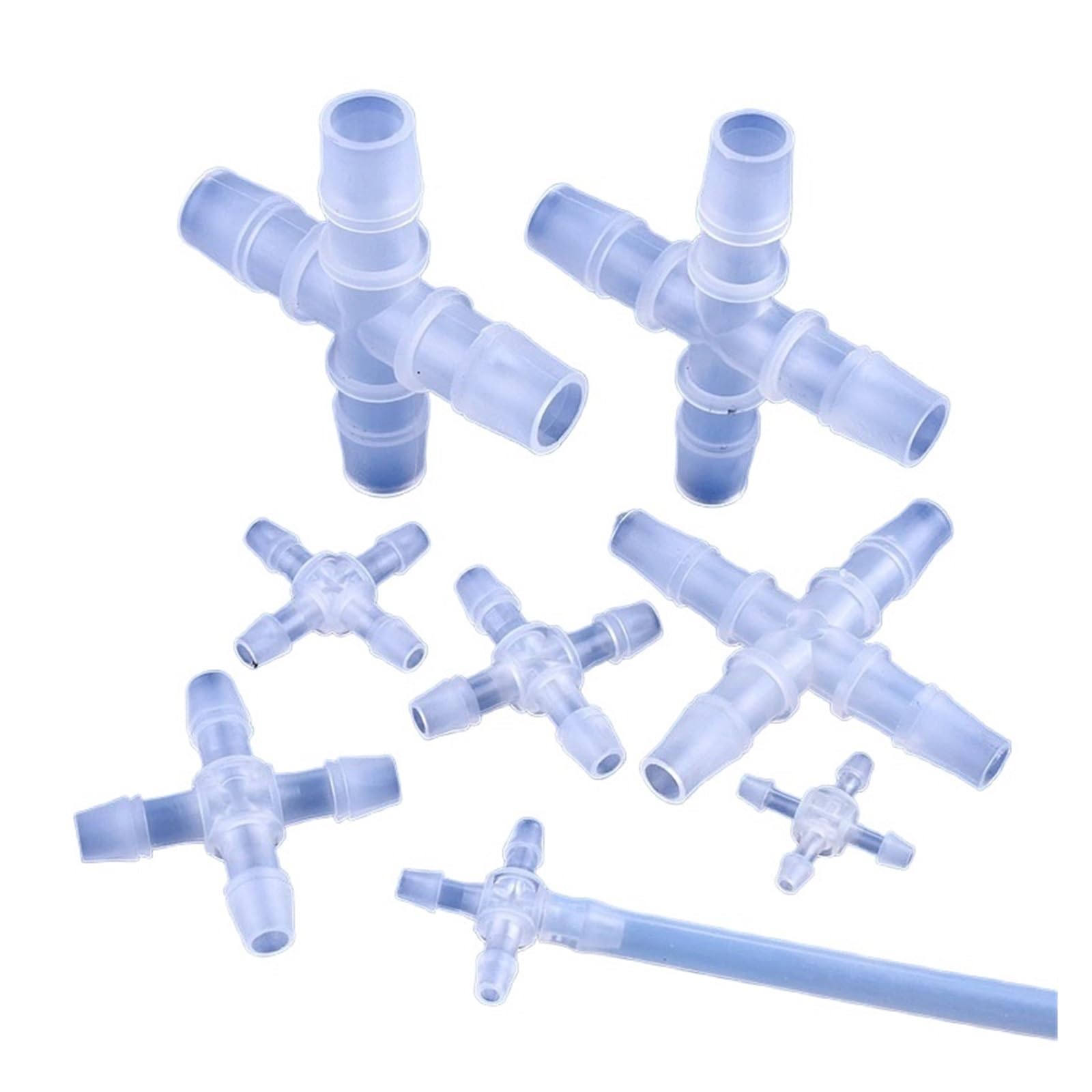 5~200 pezzi 2.4 12.7mm connettori a croce in plastica irrigazione da giardino diametro uguale vie giunto acquario serbatoio pompa aria giunti for tubi flessibili(12.7mm,200 Pieces)
