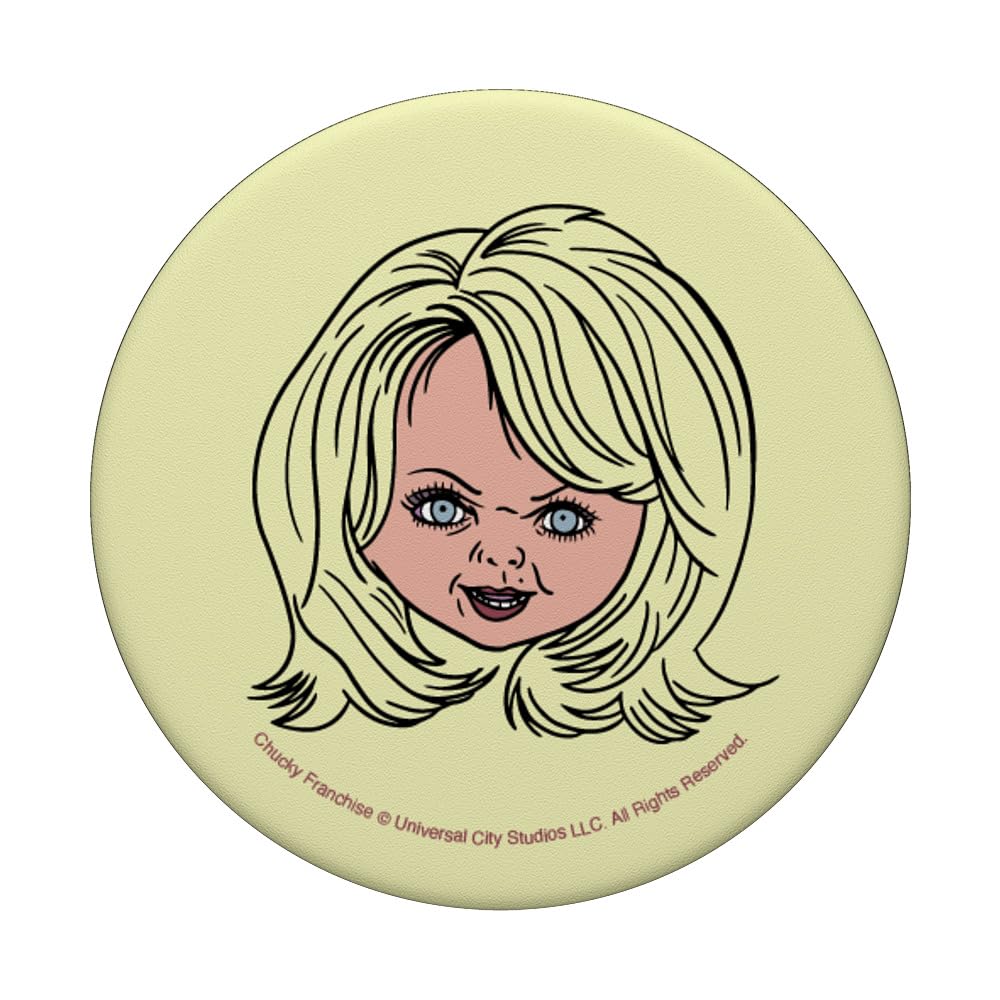 Chucky Tiffany Big Face Portrait PopSockets Swappable PopGrip, Black - Image 3