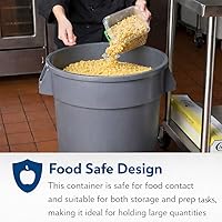 Vista 6 de Bote de basura comercial redondo de 44 galones en color gris