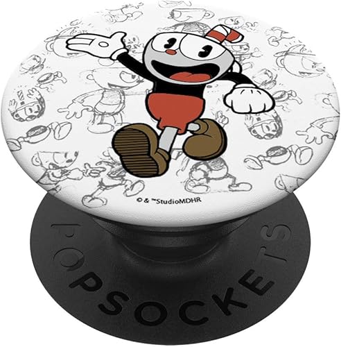 Cuphead Character Sketches PopSockets PopGrip agarre intercambiable para teléfonos y tabletas Cuphead Character Sketches PopSockets PopGrip agarre intercambiable para teléfonos y tabletas