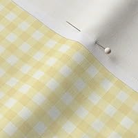 Vista 5 de Spoonflower Tela – Pale Sunshine Gingham Yellow Lemon Check Plaid Impreso en Petal Signature Tela de algodón Fat Quarter – Coser acolchado Ropa