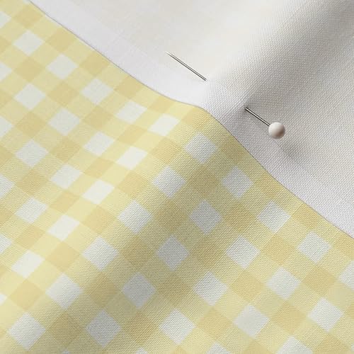 Miniatura 7 de Spoonflower Tela  Pale Sunshine Gingham Yellow Lemon Check Plaid Impreso en Petal Signature Tela de algodón Fat Quarter  Coser acolchado Ropa