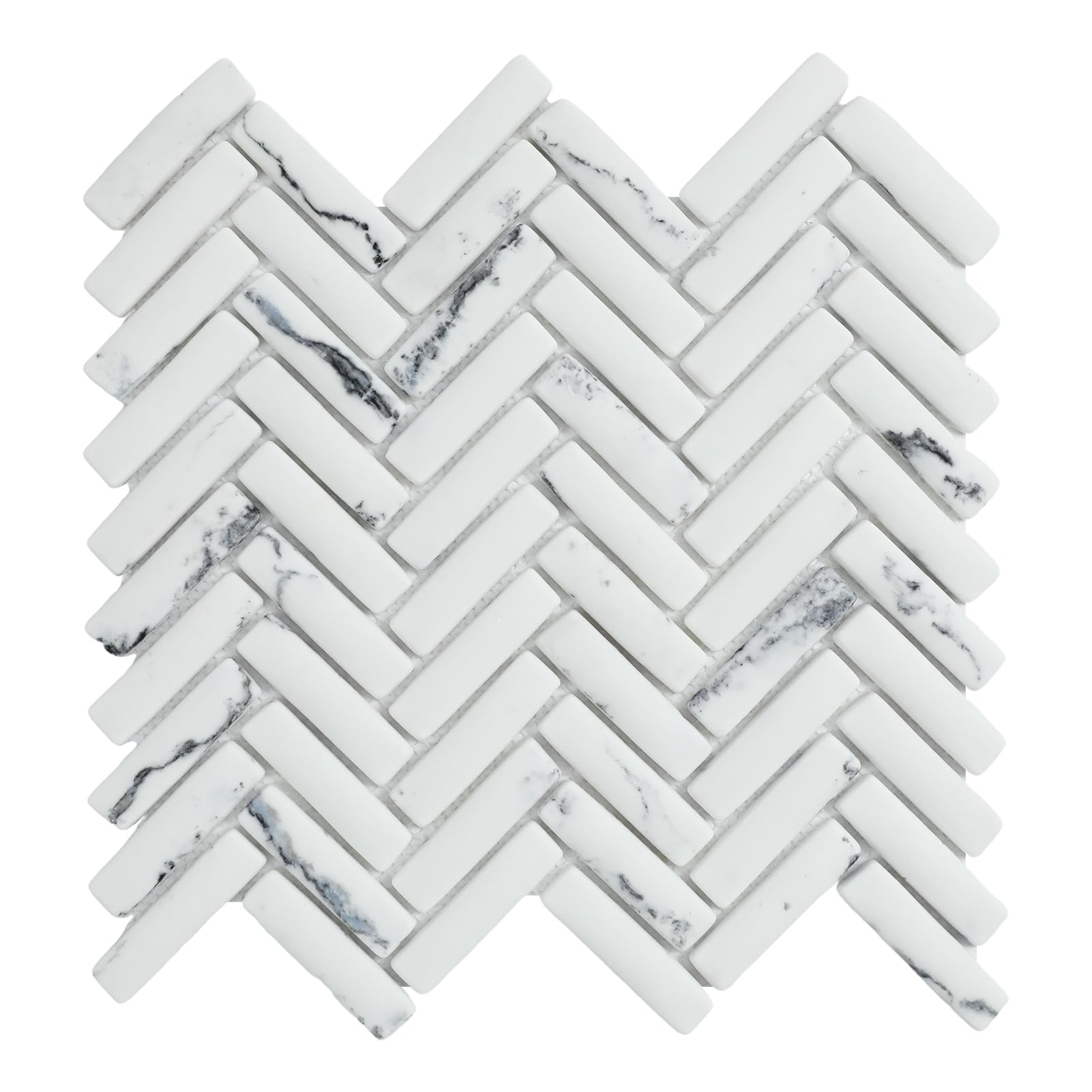 Mosaico de vidrio mate Carrara: el toque 3D perfecto para el suelo de su baño y cocina