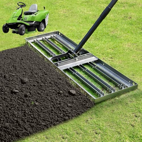 Rastrillo nivelador para césped 34.1x9.4 pulgadas con mango ajustable miniatura 1