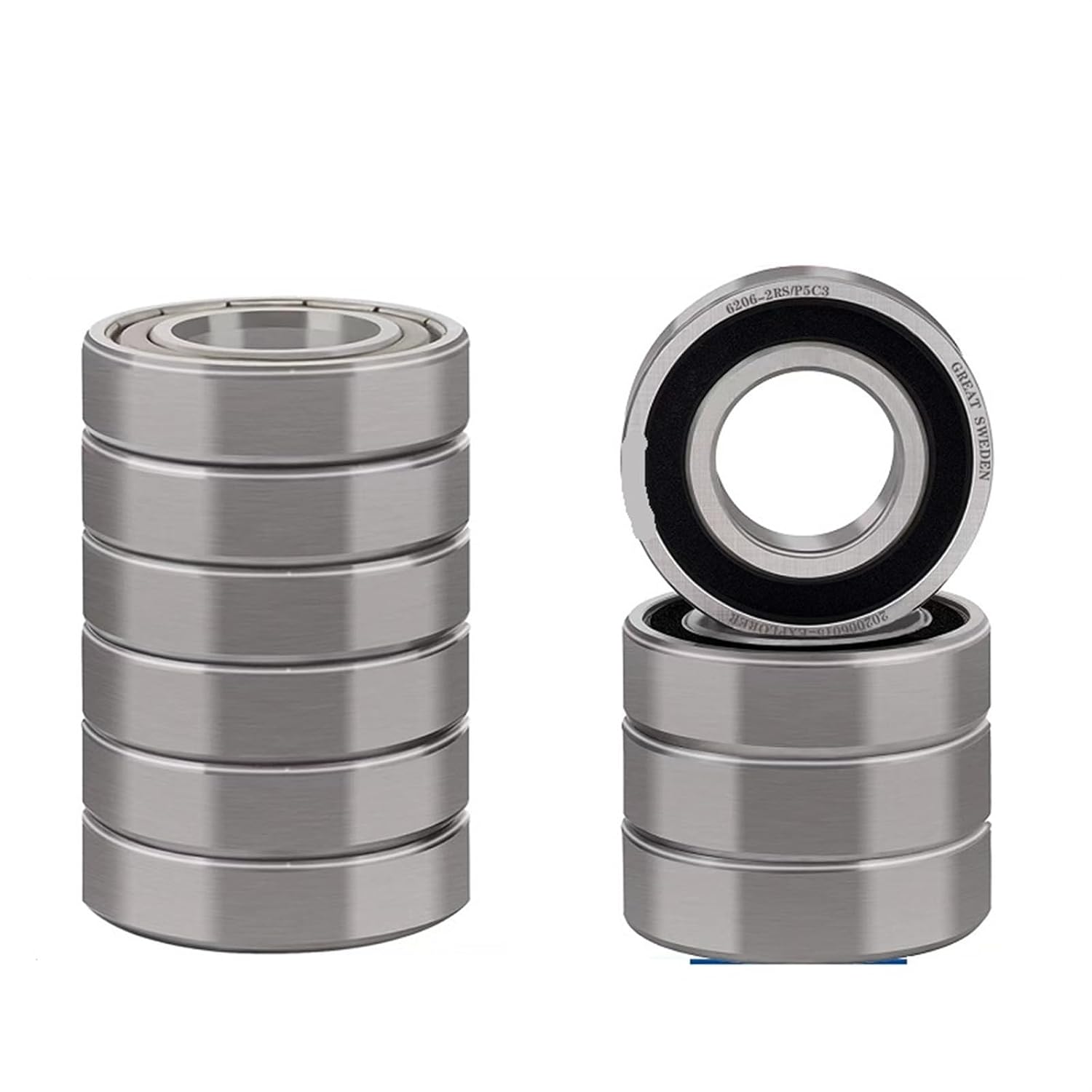 10PCS P5 High Performance Deep Groove Ball Bearing 608 623 625 688 6000 6200 6201 6202 6203 6204 6205 6206 6207 ZZ 2RS(ZZ,10PCS P5_6206 30X62X16MM)