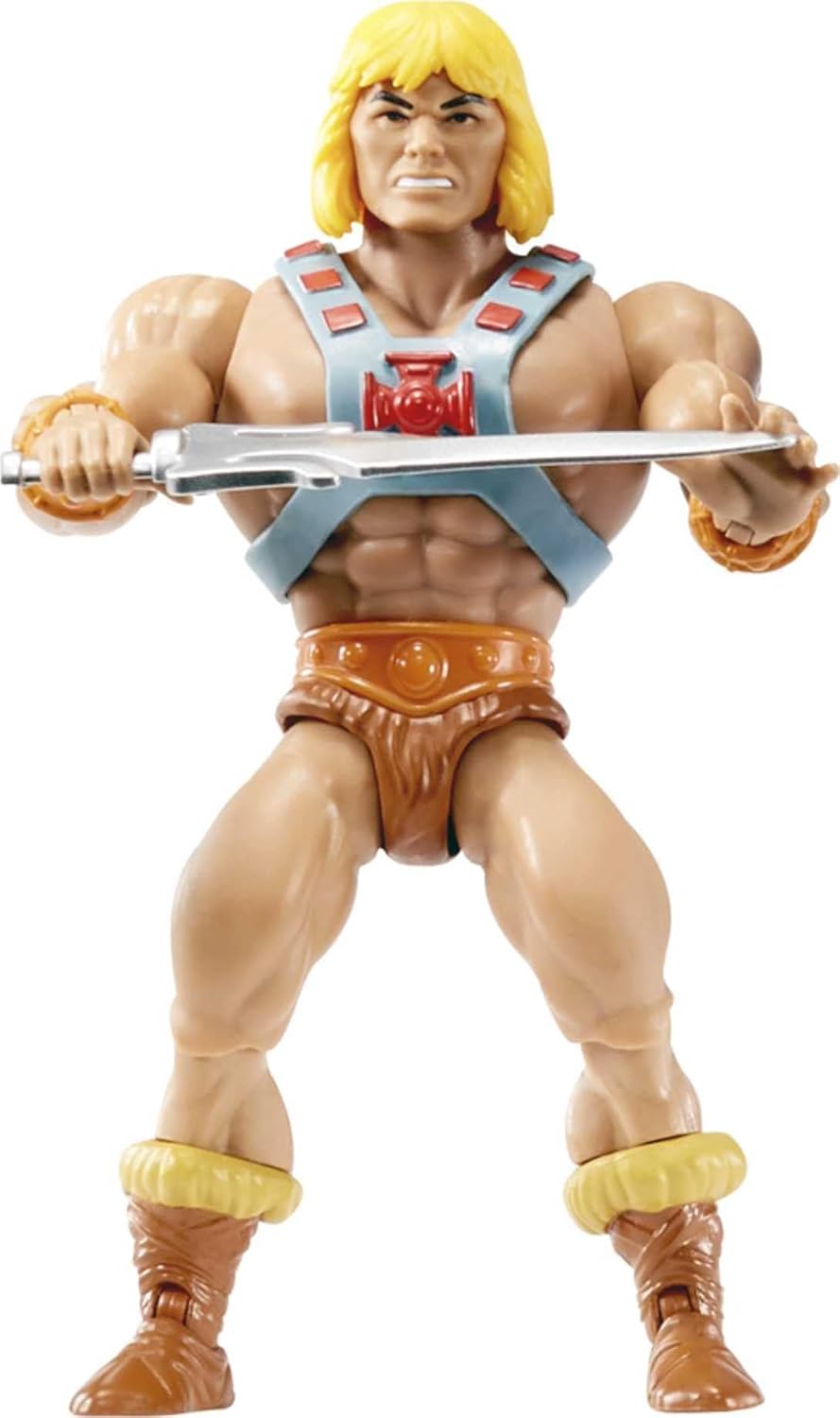 ​Masters of the Universe Origins Action Figure He-Man 5.5 Inch 1980s Motu TV Hero Toy, Detailed Design with Harness, Sword, Axe & Shield