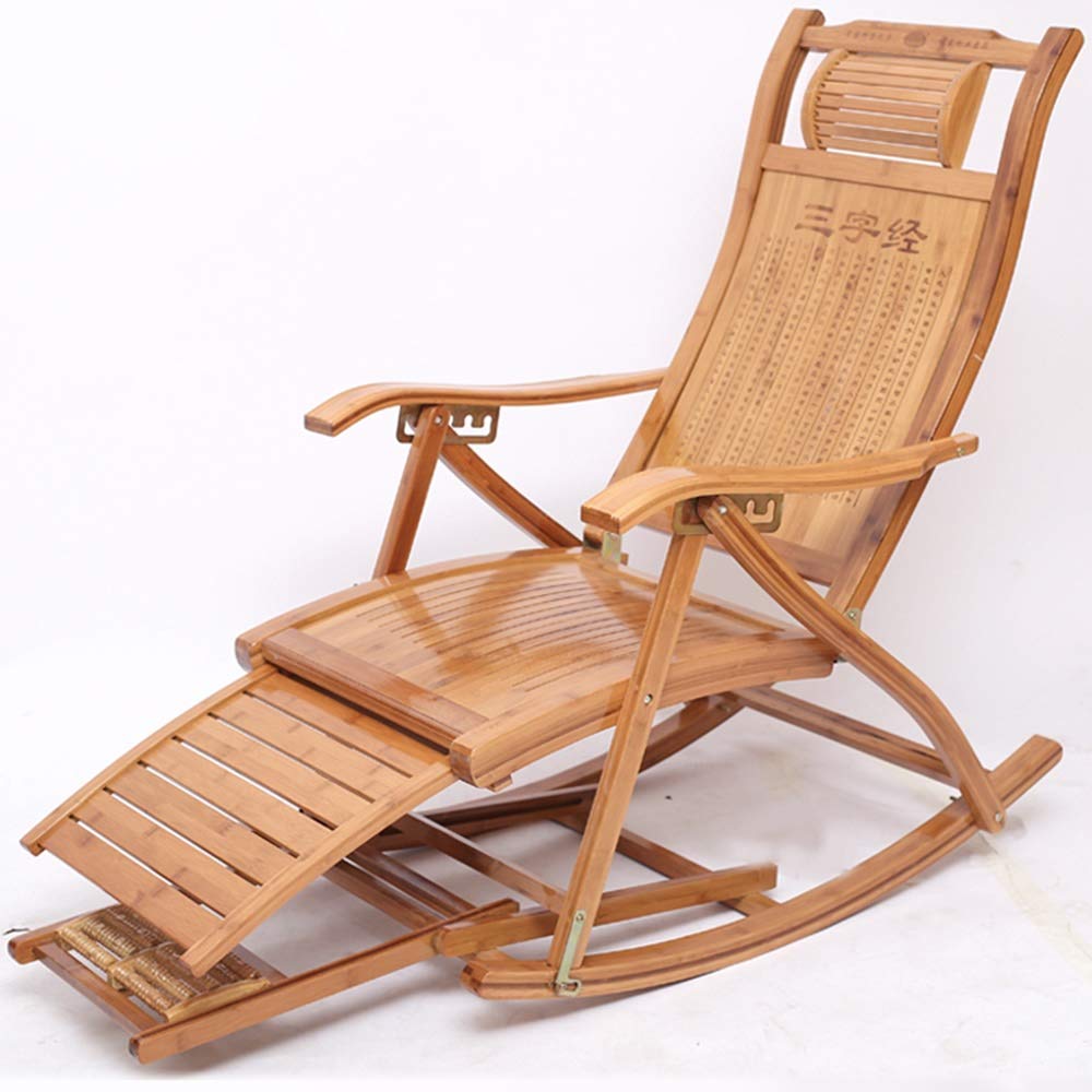 Amazon｜ZR- 竹ロッキングチェア ポータブル折りたたみ式デッキチェア