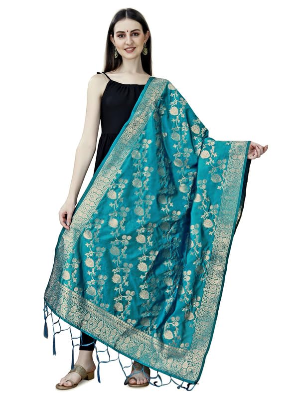Women's Woven Banarasi Silk Dupatta/Chunni, Width 1 Meter, Length 2.5 Meter-image-21