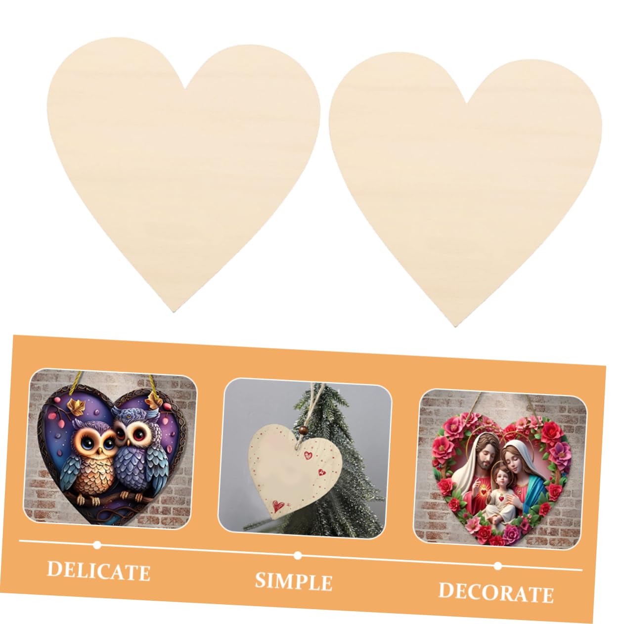 Cuori di Legno Grezzi per Artigianato 30 Pezzi, Beige | Forma a Cuore, per Decorazione Casa e Festa, Set da 30 Elementi, Uso Versatile