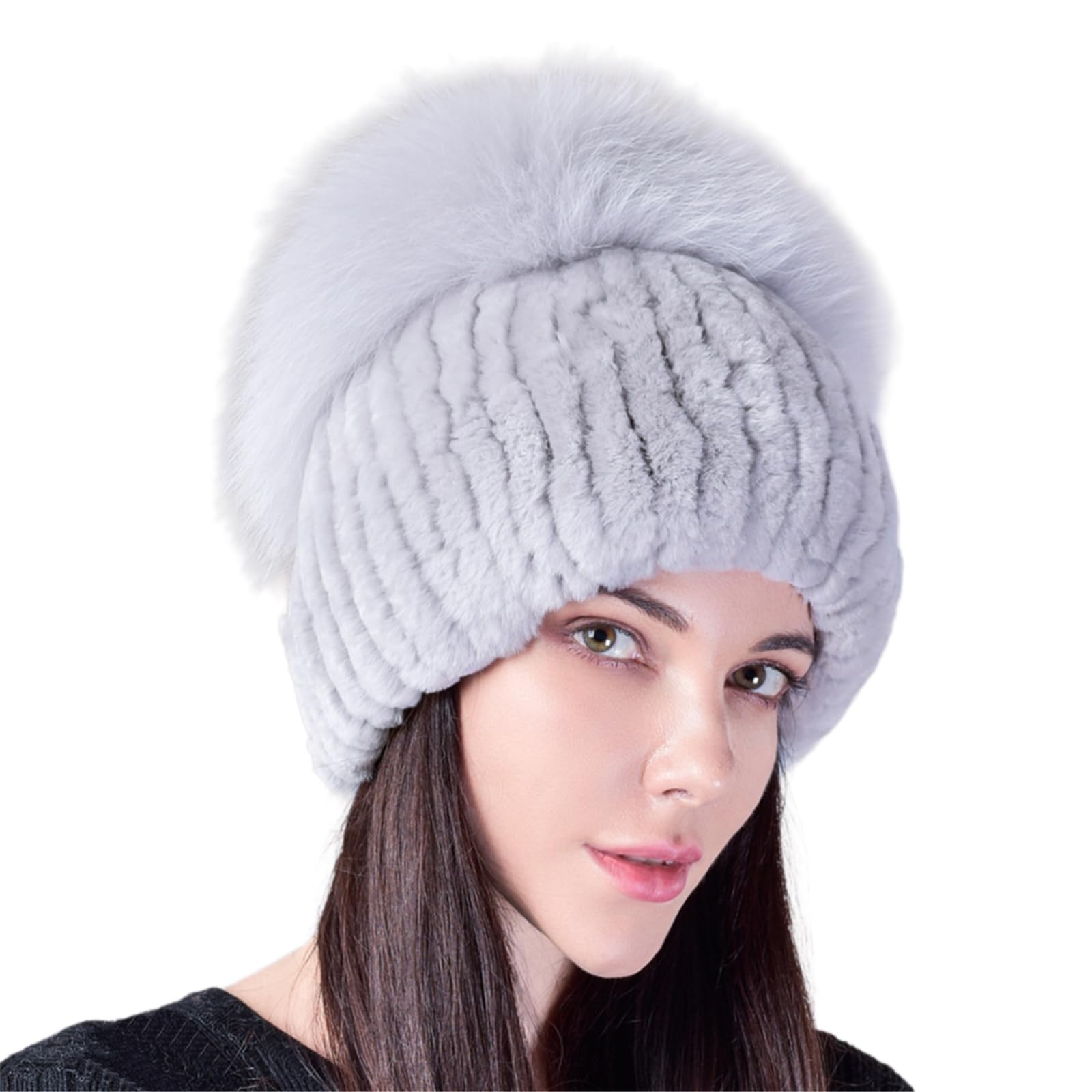 Vintage Plush Trapper Hat for Teens Adult Windproof Winter Hat Thicken Knit Hat Keep Warm Skiing Cycling Hat