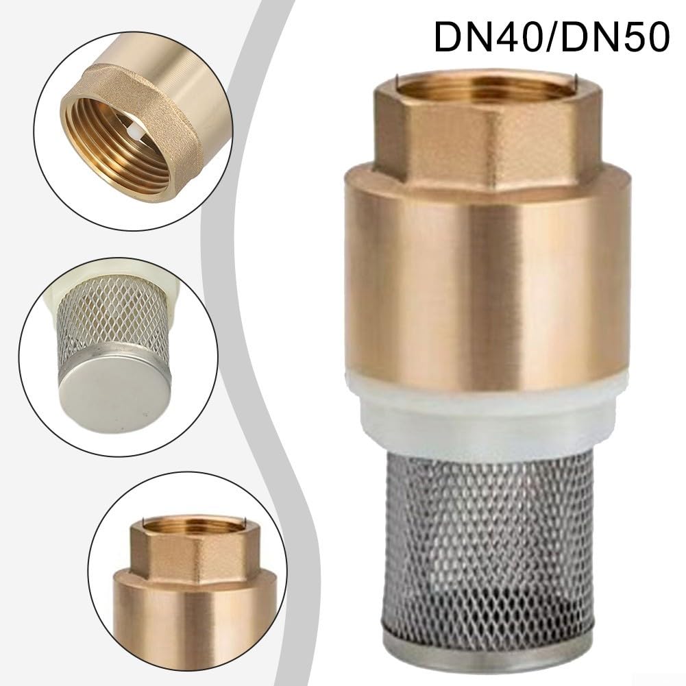 Valvola di fondo in ottone DN40 DN50 con filettatura interna per pompa dell'acqua Linea di aspirazione verticale e design del filtro a rete (DN50)