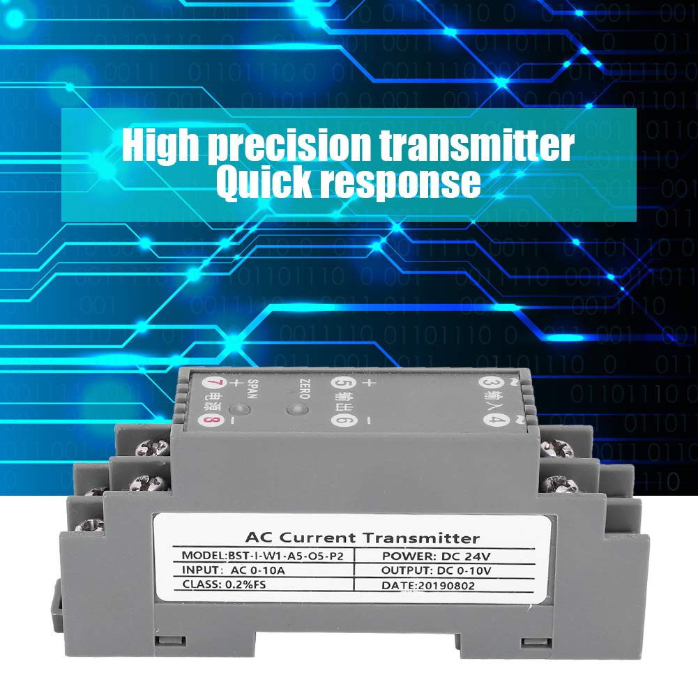 Stromsensor Wechselstrom 0-10A Eingang DC 0-10V Ausgang Typ K Stecker DIN 35mm Schiene Grau für industrielle Strommessung und Überwachung