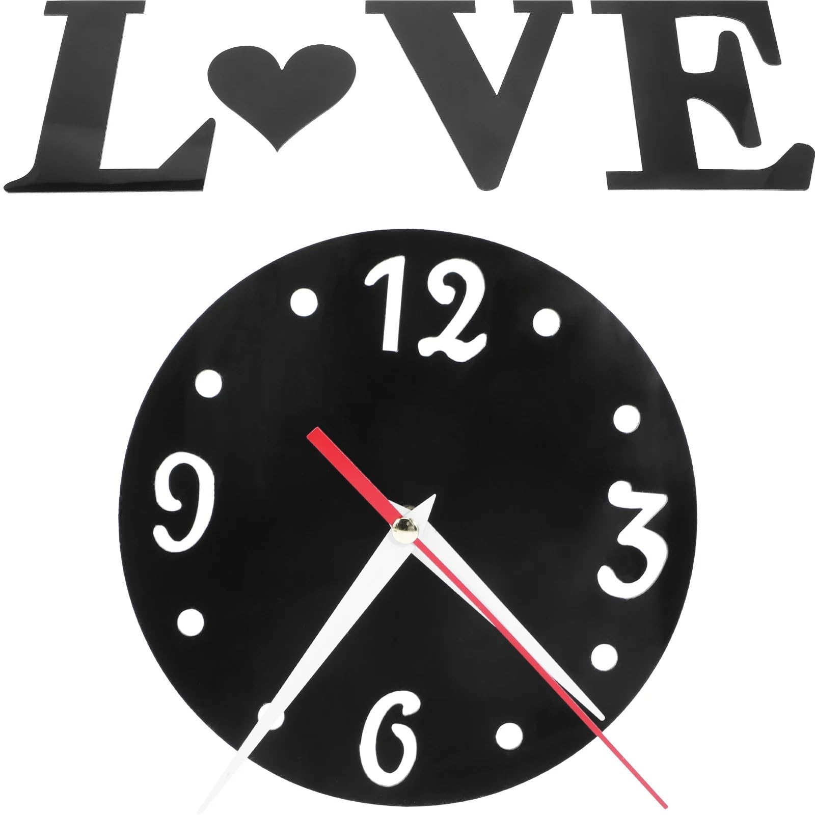 JBJYGSG Creative Wall Clock Heart Sticker Mirror Effect DIY Frameless 3D Home Decor Bedroom Living Room Stylish Atmosphere For Living Room Bedroom