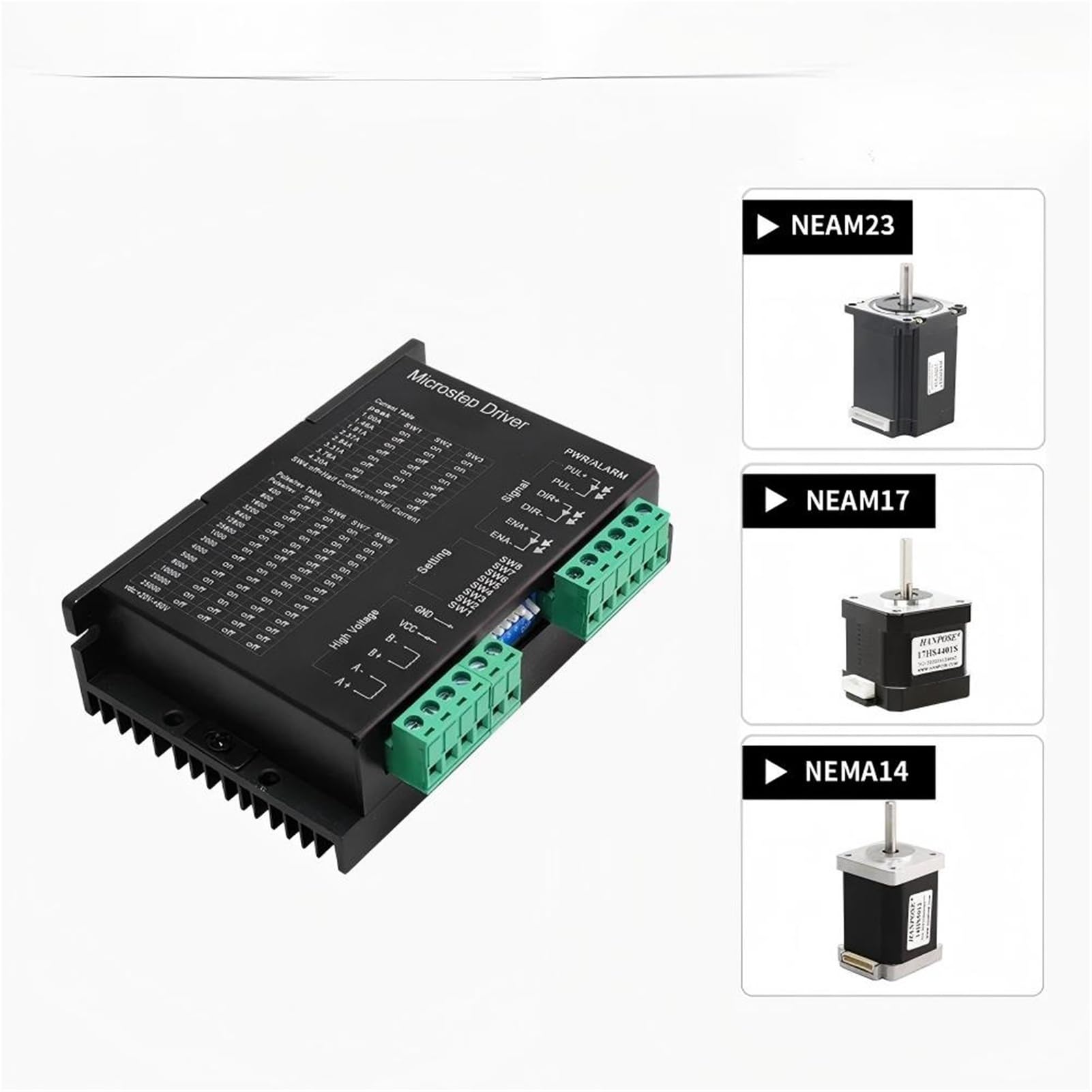 Schrittmotortreiberstrom 4,2 A Unterteilung 128 Kompatibel mit NEMA23 NEMA17 Motor Schrittmotor
