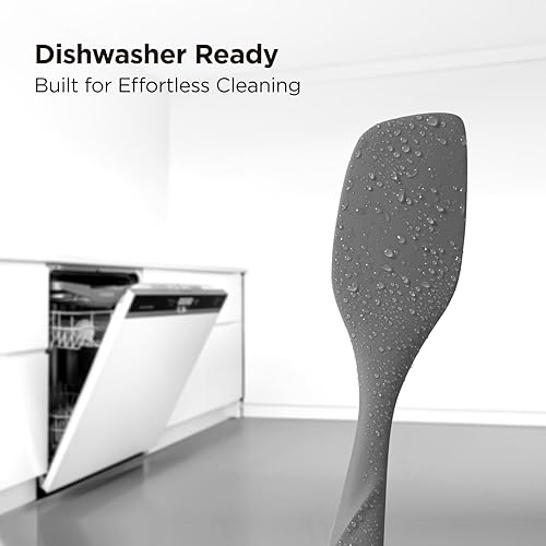 Miniatura 6 de Kitchen Mama WaltzGrip - Espátula de raspado de silicona platinada resistente al calor, sin costuras, antiadherente para utensilios de cocina,