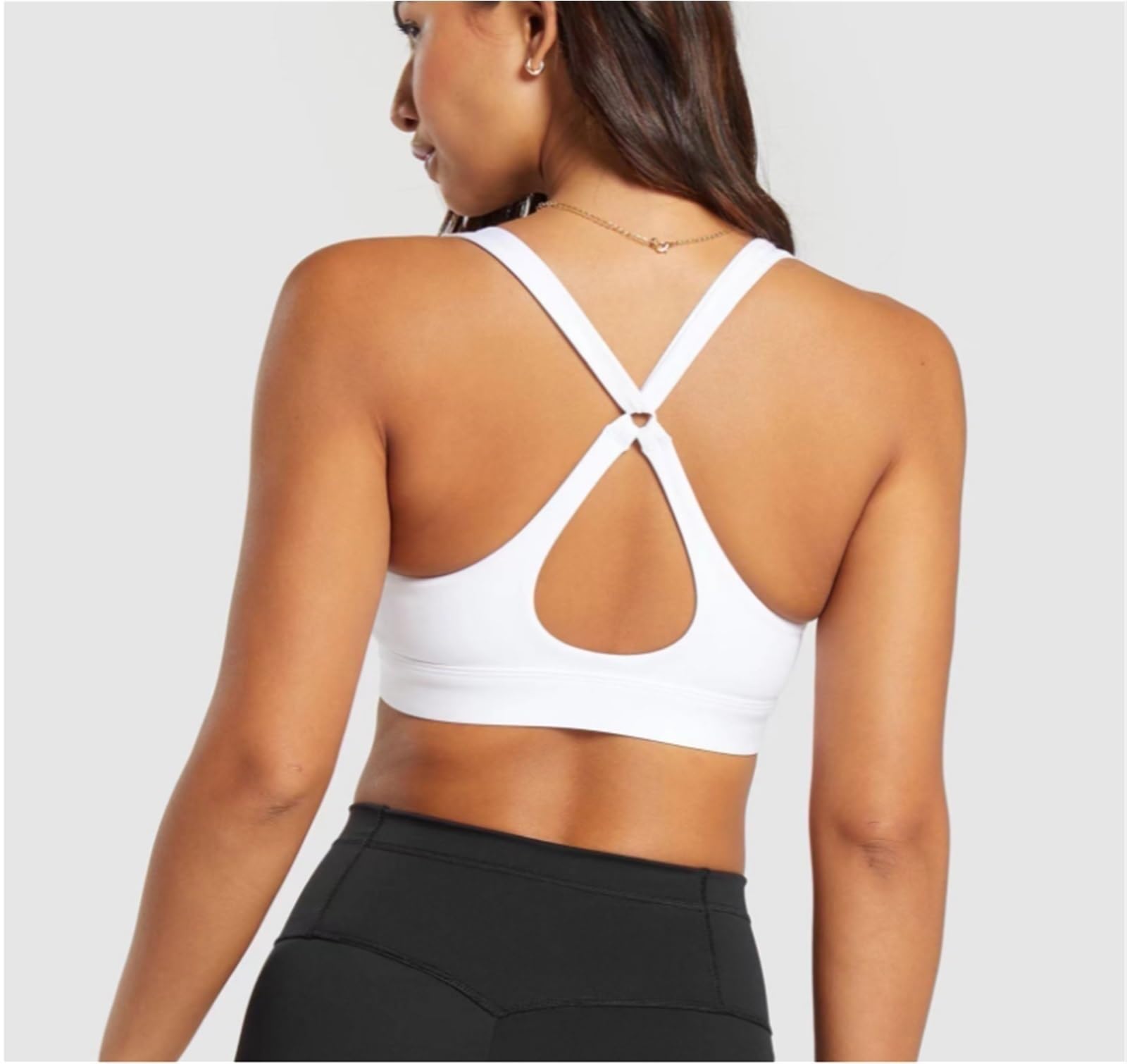 Reggiseno Sportivo Donna Reggiseno Sportivo Da Donna Con Retro A Vogatore, Collo A U, Imbottito, Senza Ferretto, Reggiseno Fitness Da Palestra Comfort Reggiseno Sportivo(White,S)