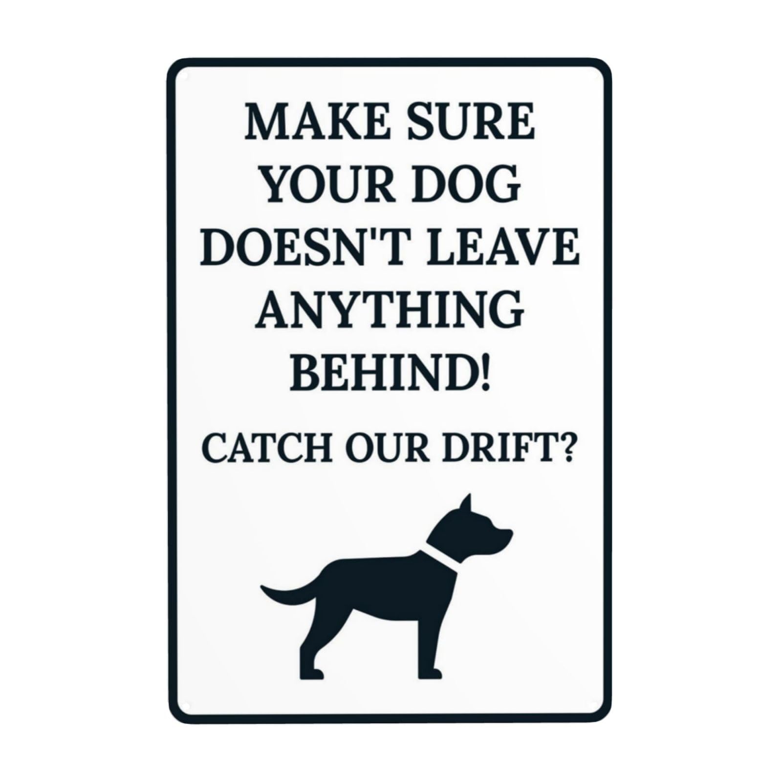 Keep Dog Areas Clean, Leave No Waste Behind Vintage Metal Courtesy Sign 12x8 Inch