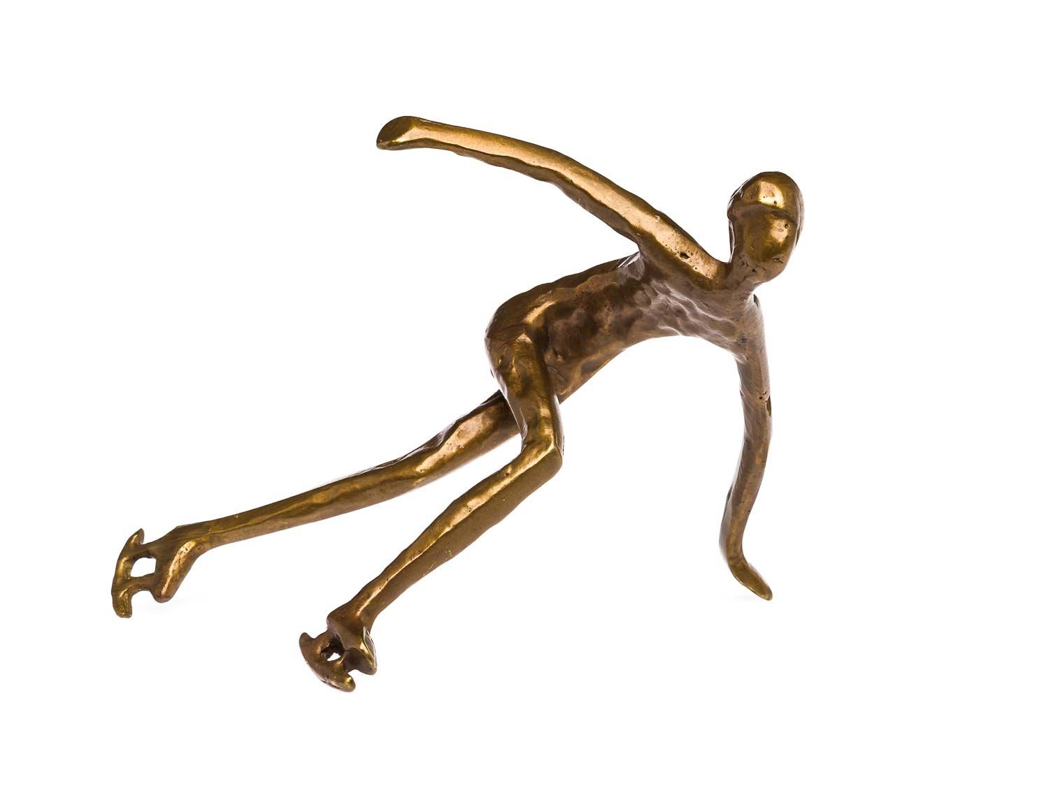 Bronze sculpture figure ice skater speed skating modern art cup trophy award