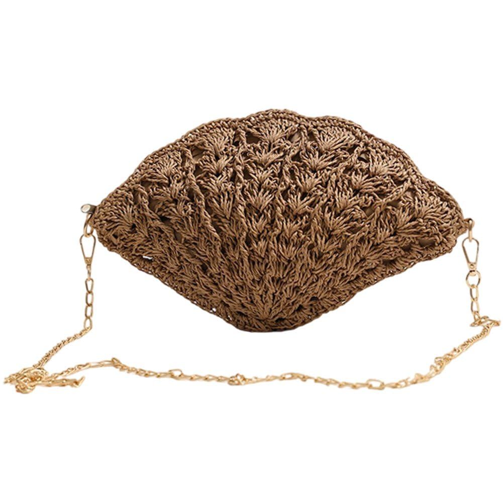 Sac Bandoulière en Paille Tressée Anti-Sable pour Plage et Soirée Tendance d'Été