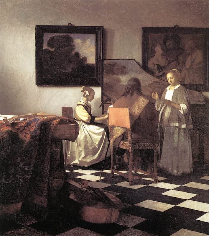 Le Concert de Johannes Vermeer toile décorative pour sublimer le mur du salon