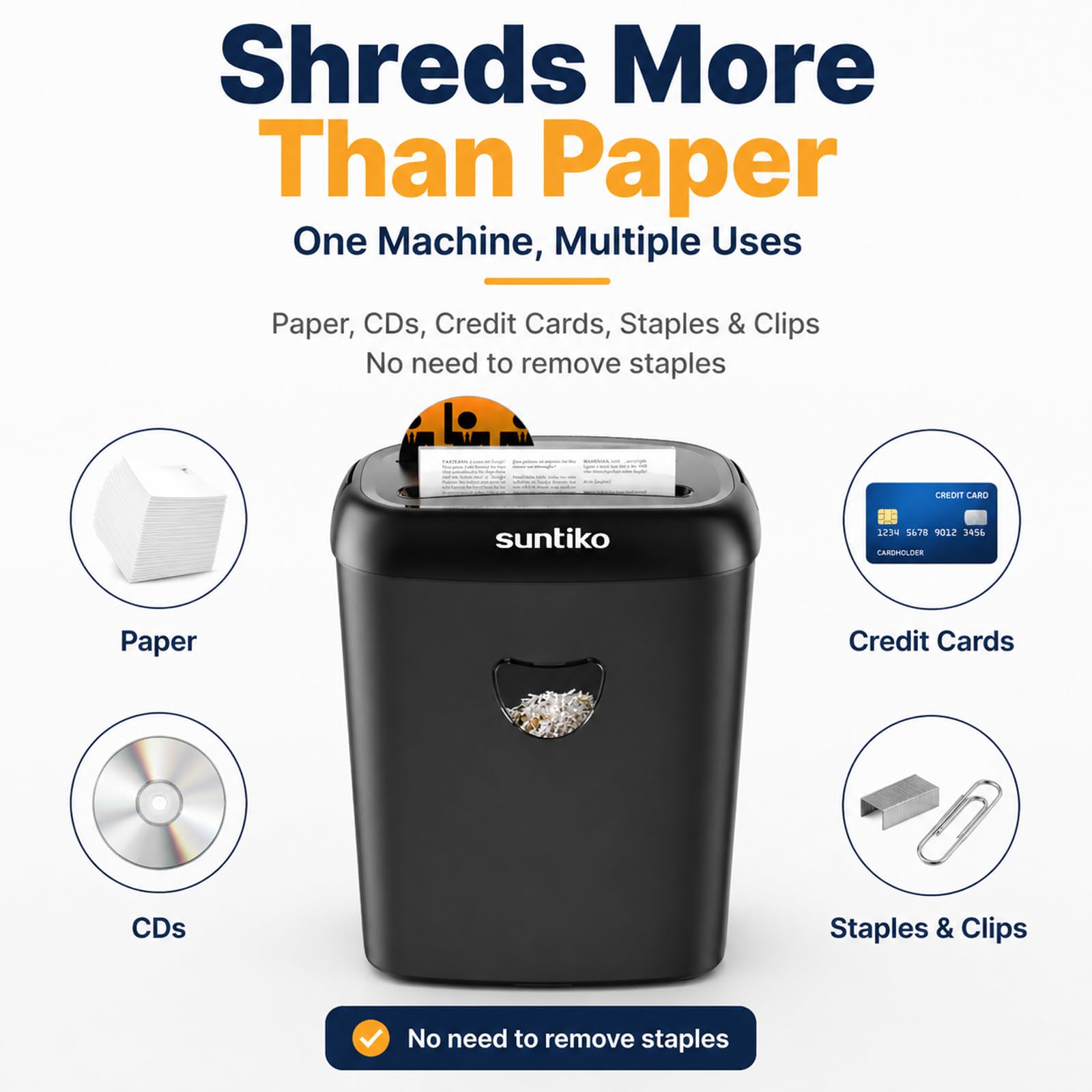 Trituradora de Papel, Corte Cruzado de 14 Hojas, Cesta de 6.6 galones, Seguridad P-4, Tarjeta trituradora de diseño de 3 Modos, CD/Grapa/Clip, Resistente con Sistema a Prueba de Atascos, trituradora