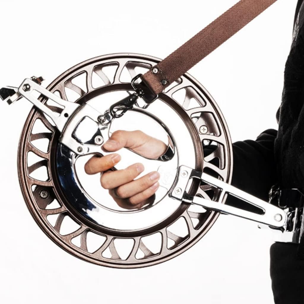 Professional Kite Wheel for Adults, Hand-held Anti-Reverse Brake Medium and Large Line Winder Reel,Durable Flying Accessories(Brown)