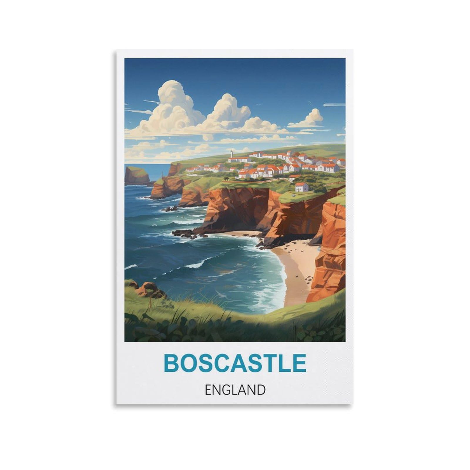 Vintage Metal Tin Signs,Boscastle England,Vintage Metal Tin Sign Inspirational Retro Art Poster for Home Office, Cafe Bar Wall Decor 15x30cm