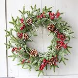 VHVCX Weihnachtskranz Schmuck Weihnachtskranz Tür Hängende Szene Layout Dekoration Weihnachten Rattan Ring, Fünf-Sterne-Fonds 40Cm Lila Korb