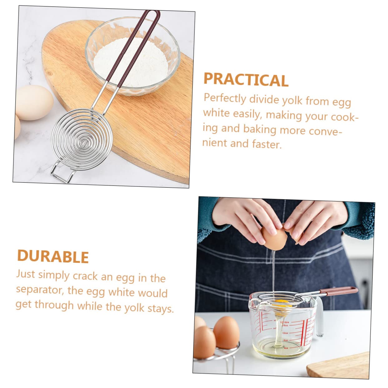 Separatore Tuorli Uova In Acciaio Inox 304 - Utensile Cucina Professionale - Foto 6