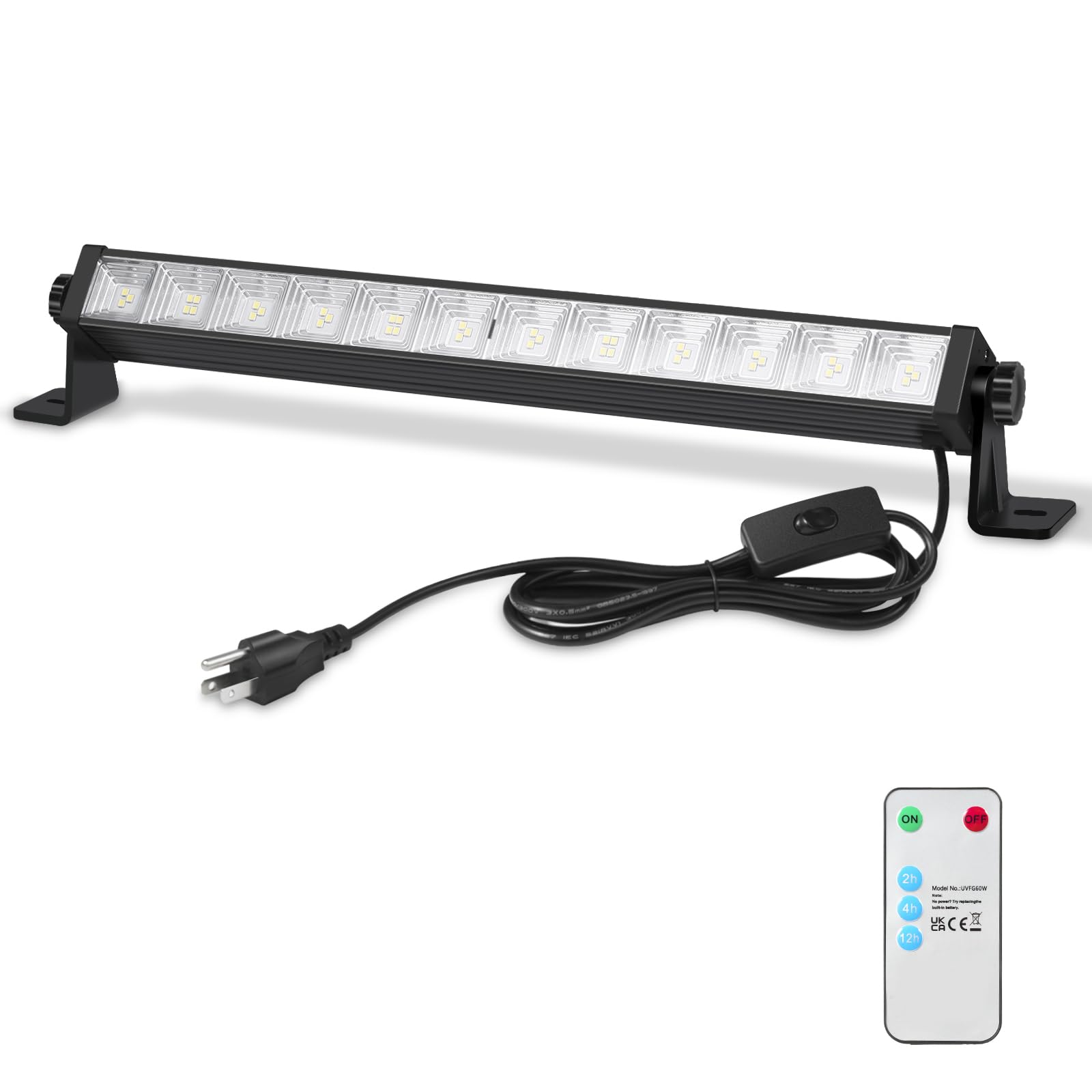 1 Pack 24W LED Shop Lights with Remote 5400 lm 6000 K Daylight 6 5 ft Plug-in Cord