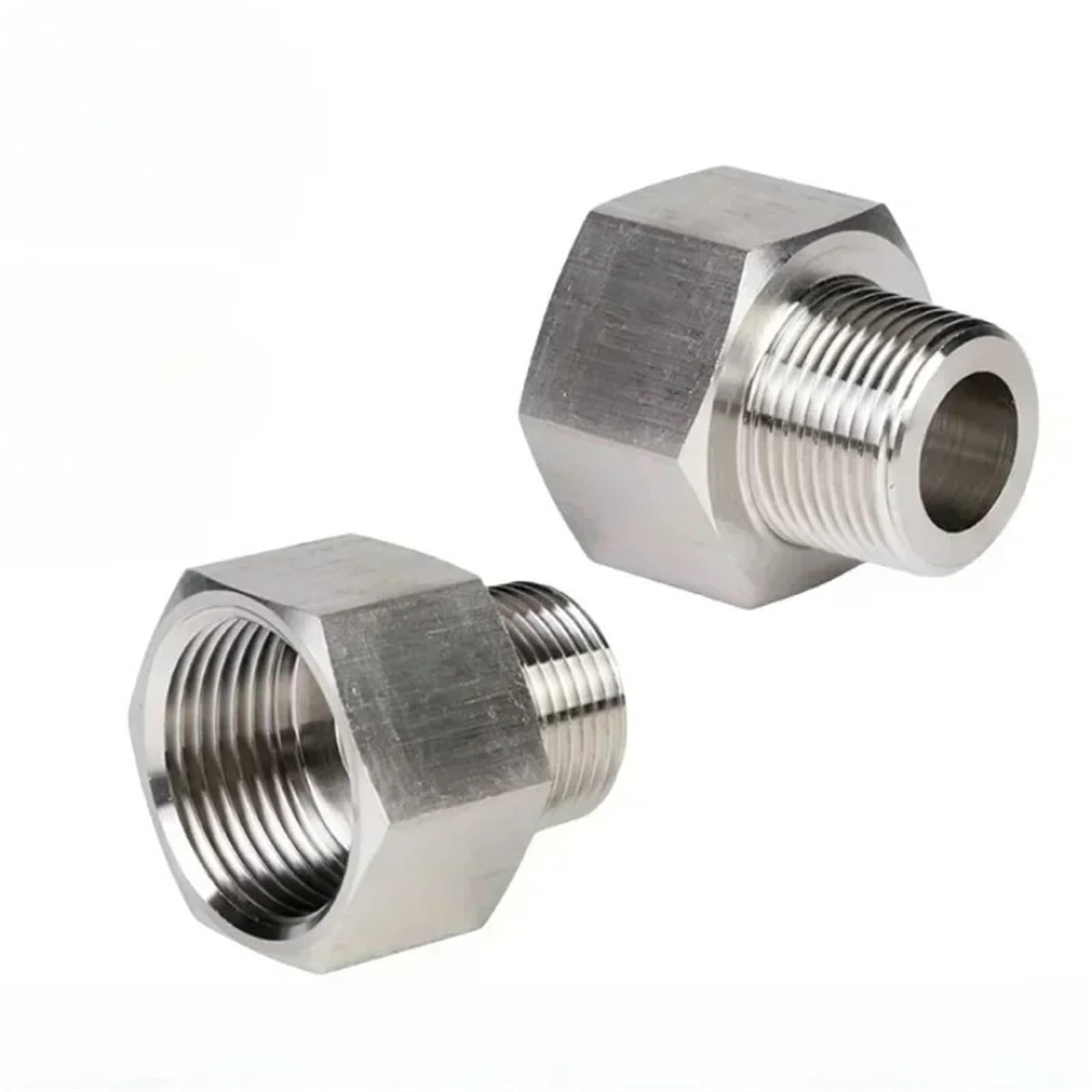 Adaptateur réducteur hexagonal mâle M12 femelle vers M10 mâle 1/8" 1/4" 3/8" NPT, en acier inoxydable 304, haute pression for manomètre, 1 pièce(M12x1.25 Female,1l8 BSPT Male)