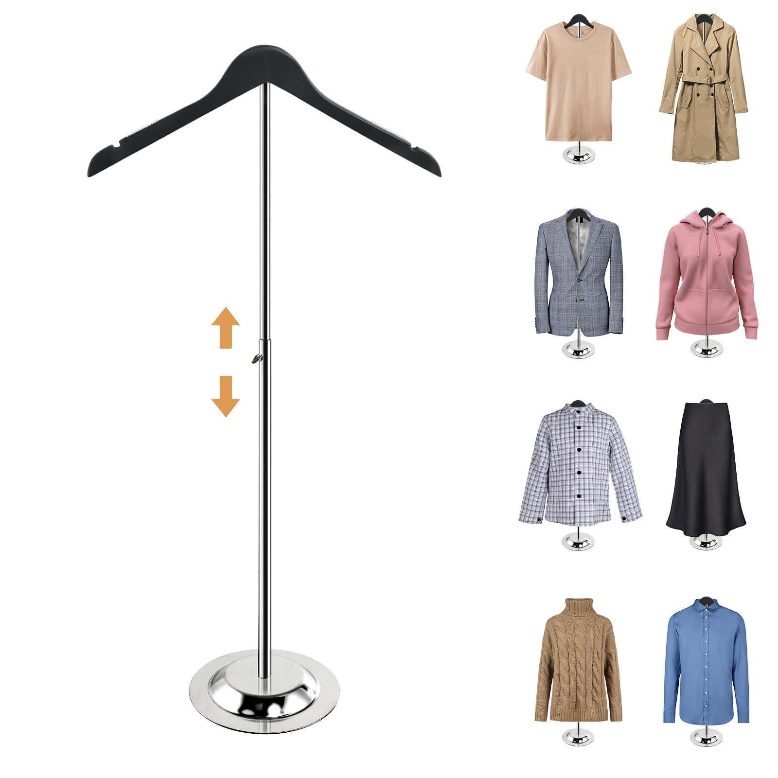 Photo 1 of Fumingpal 20-35 Inch Height Adjustable Shirt Display Stand, T Shirt Display Stand for Vendors, Mannequin Torso for Clothing Dress Garment Coat Retail (Wooden-black, 1 Pcs)
