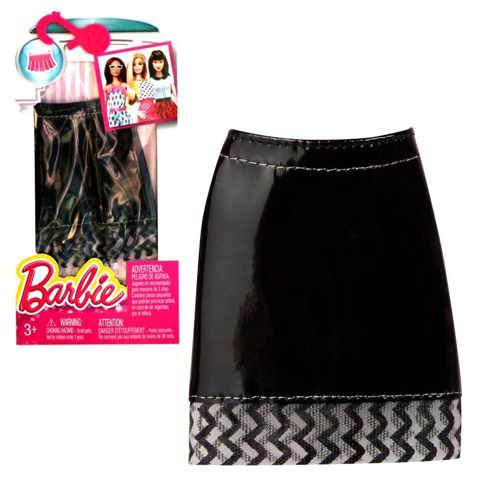 Barbie Fashion Falda de muñeca - Accesorios para muñecas (Falda de muñeca, 3 año(s), Negro, Falda de muñeca) , polish