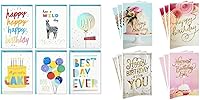 Vista 1 de Hallmark Surtido de tarjetas de cumpleaños, 24 tarjetas con sobres (letras arcoíris, el mejor día de la historia) y surtido de tarjetas