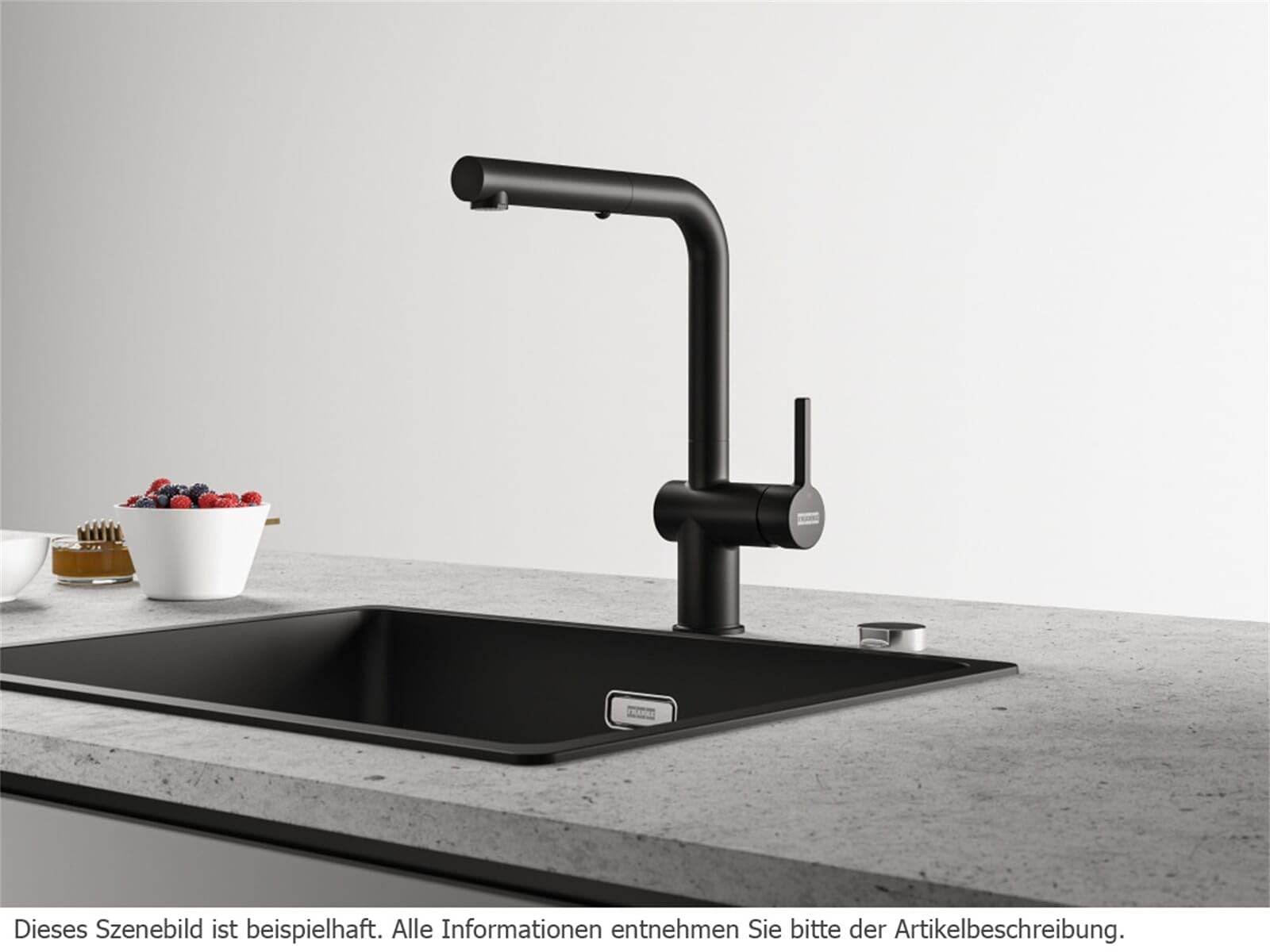 FRANKE 115.0653.387, Grifo del fregadero de la cocina Active L pull out spray, Blanco polar