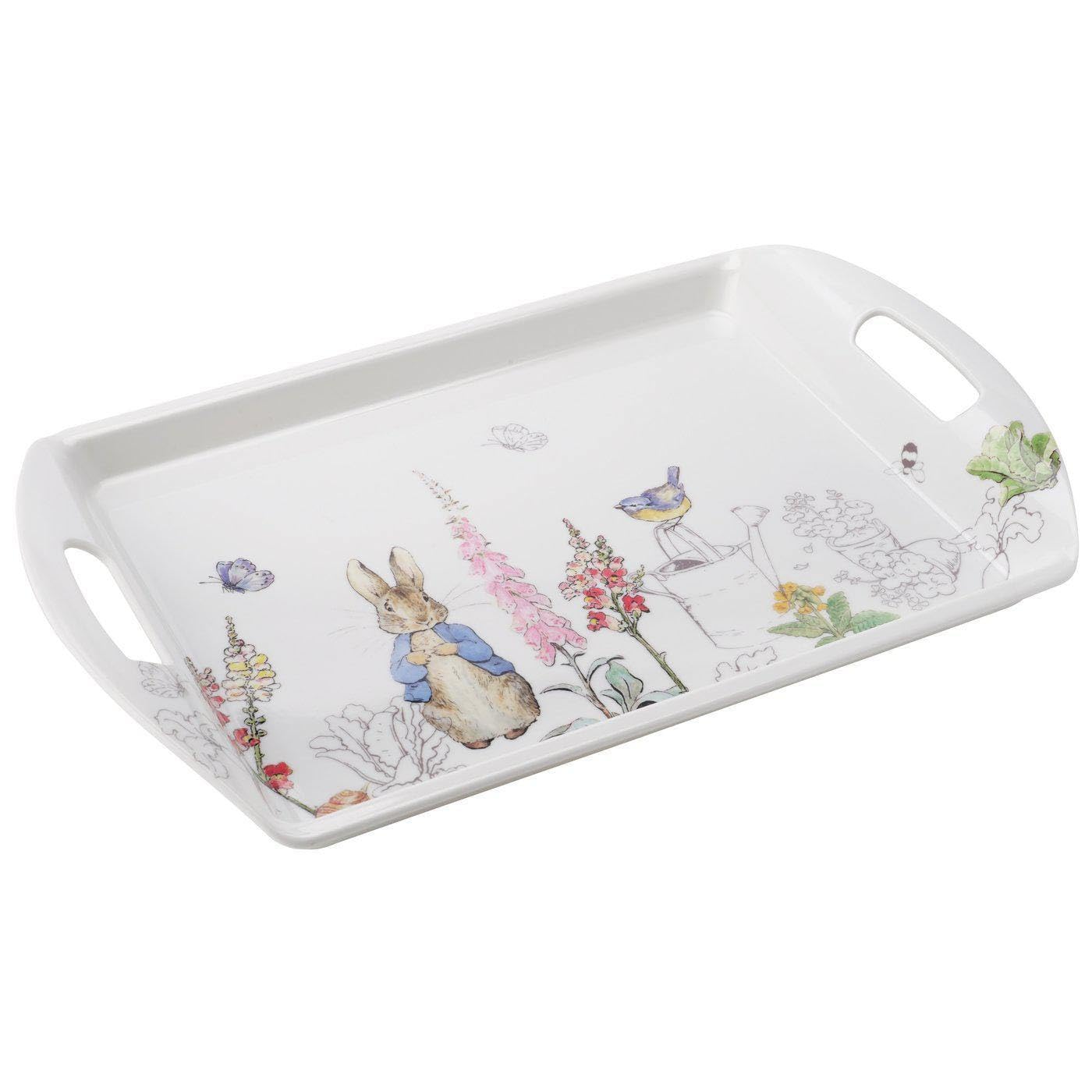 Plateau Pierre Lapin mélamine incassable pour éviter les tasses renversées